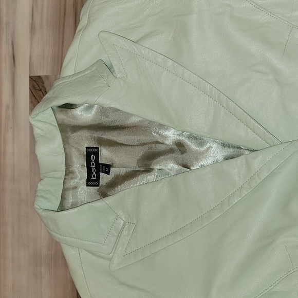 bebe Real Mint Green Leather Jacket - Picture 3 of 16